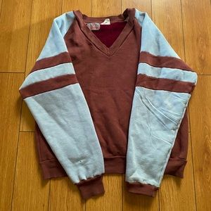 Vintage Oversized Sweater Gym Athletic Stripe